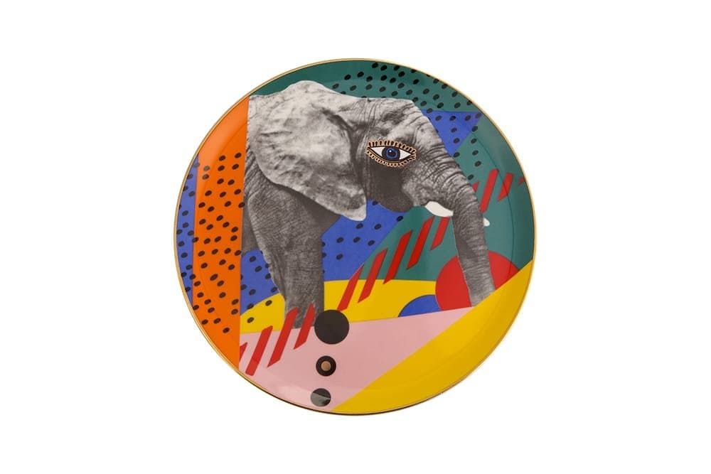 Porland Wild Life Elephant Düz Tabak 28cm