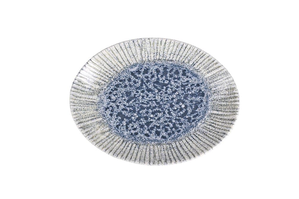 Porland Iris Blue Kayık Tabak 20cm