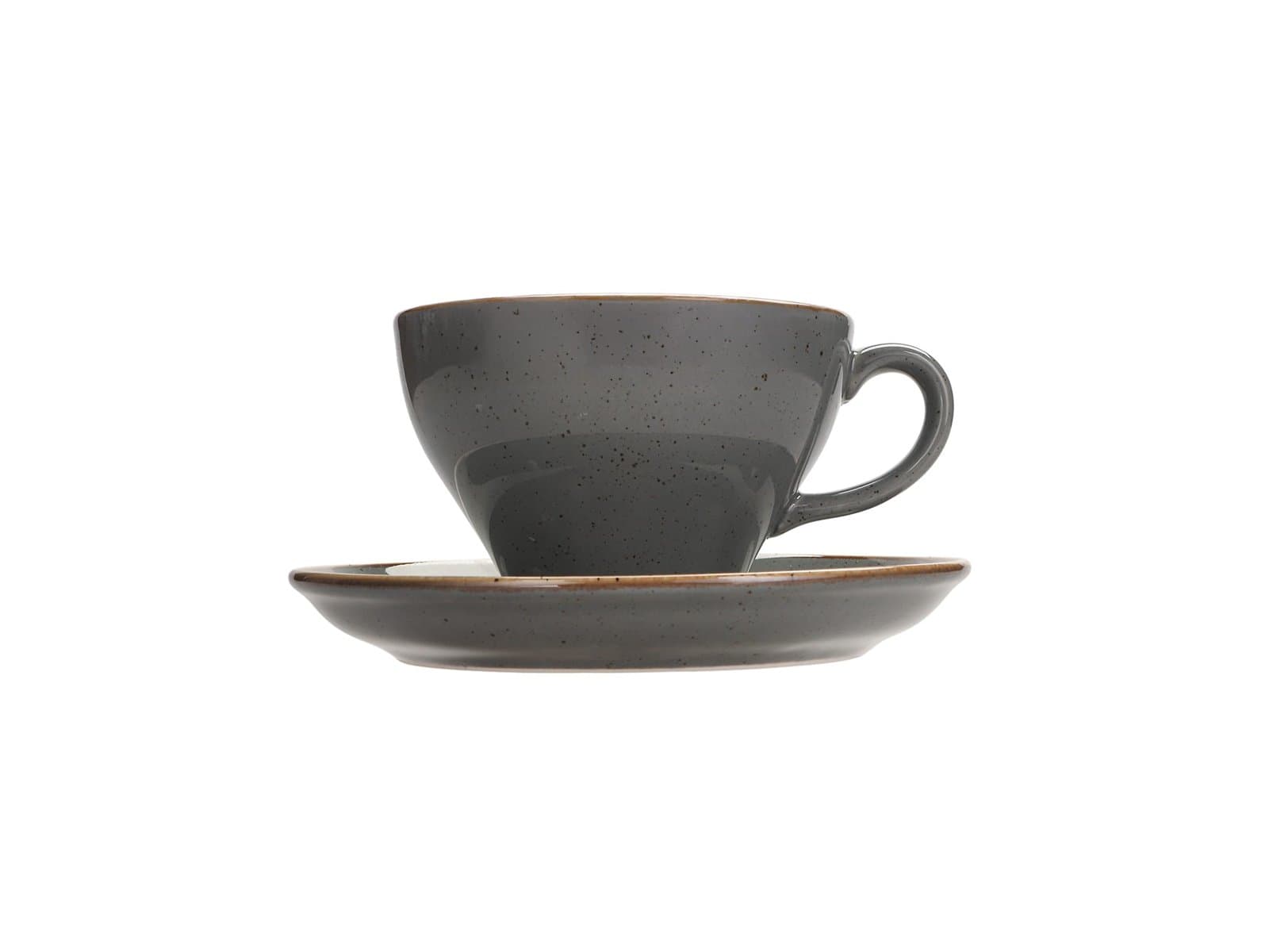 Porland More Grace Seasons Koyu Gri Tabaklı Çay Fincanı 365cc