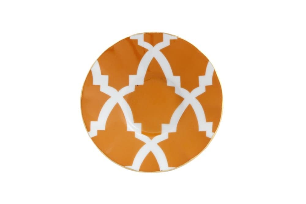 Porland Morocco Desen3 Turuncu Ergonomik Çay Tabağı 11cm