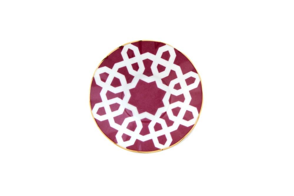 Porland Morocco Desen5 Fuşya Ergonomik Çay Tabağı 11cm