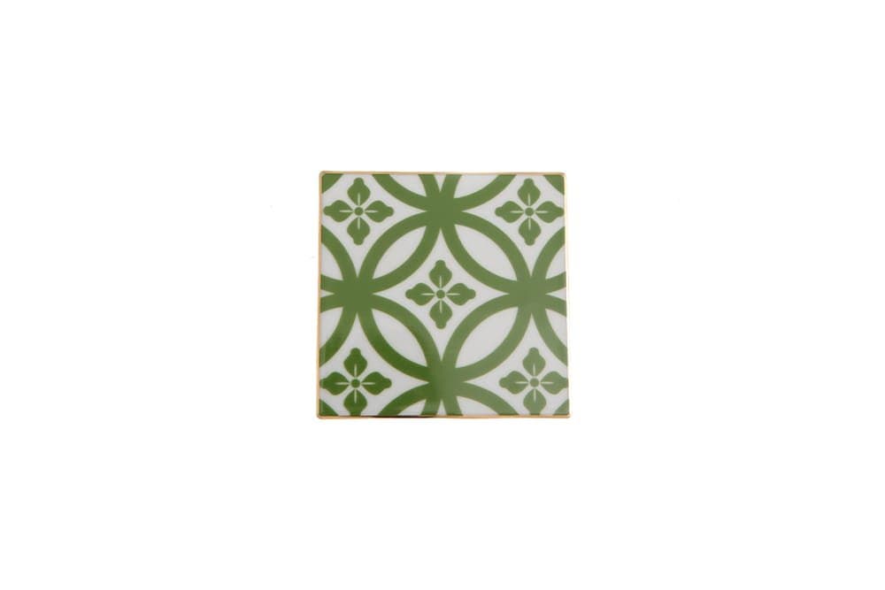 Porland Morocco Desen1 Yeşil Bardak Altlığı 10x10cm