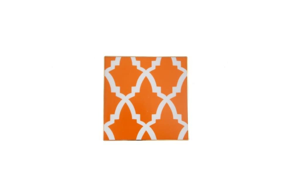 Porland Morocco Desen3 Turuncu Bardak Altlığı 10x10