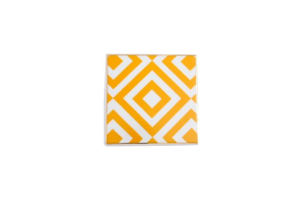 Porland Morocco Desen4 Sarı Bardak Altlığı 10x10cm
