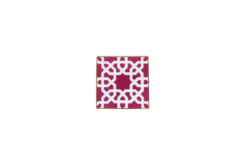 Porland Morocco Desen5 Fuşya Bardak Altlığı 10x10cm