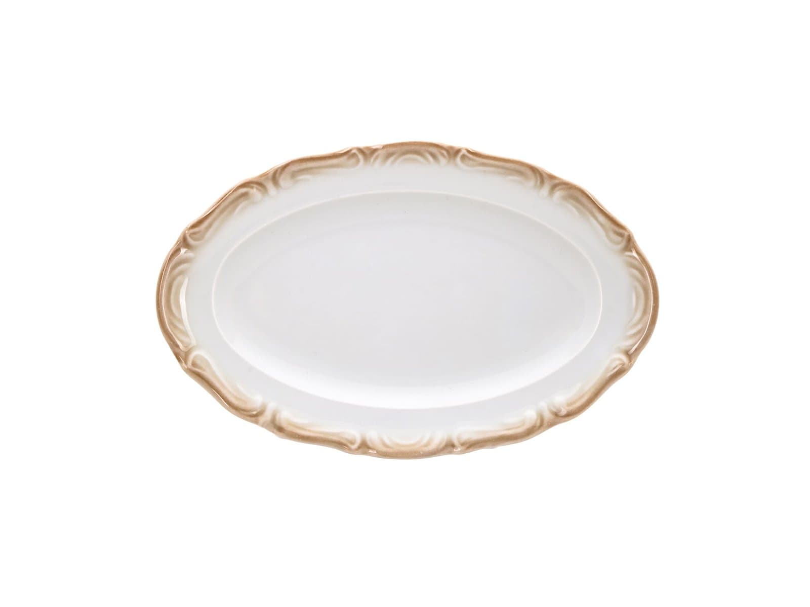 Porland Maria Beige Kayık Tabak 22cm