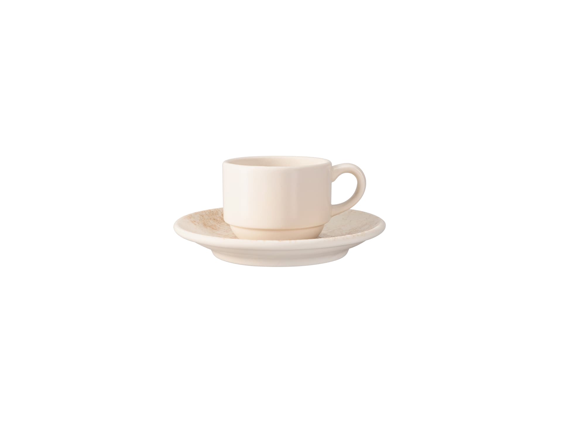 Smoky Matte Brown Stackable Coffee Cup&Coupe Saucer 100cc