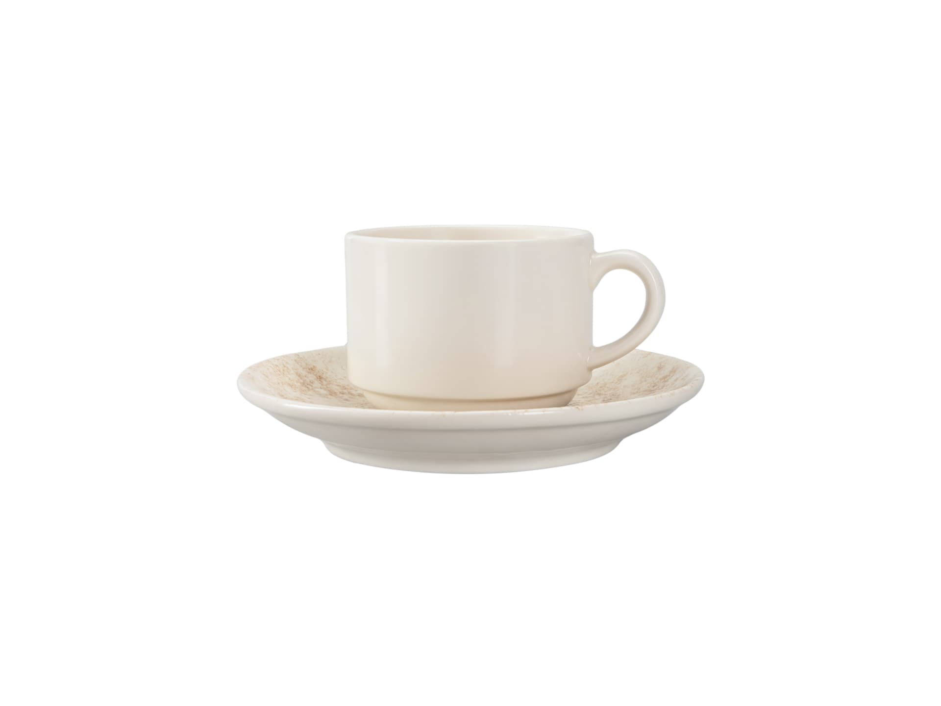 Smoky Matte Brown Stackable Teacup& Coupe Saucer 220cc