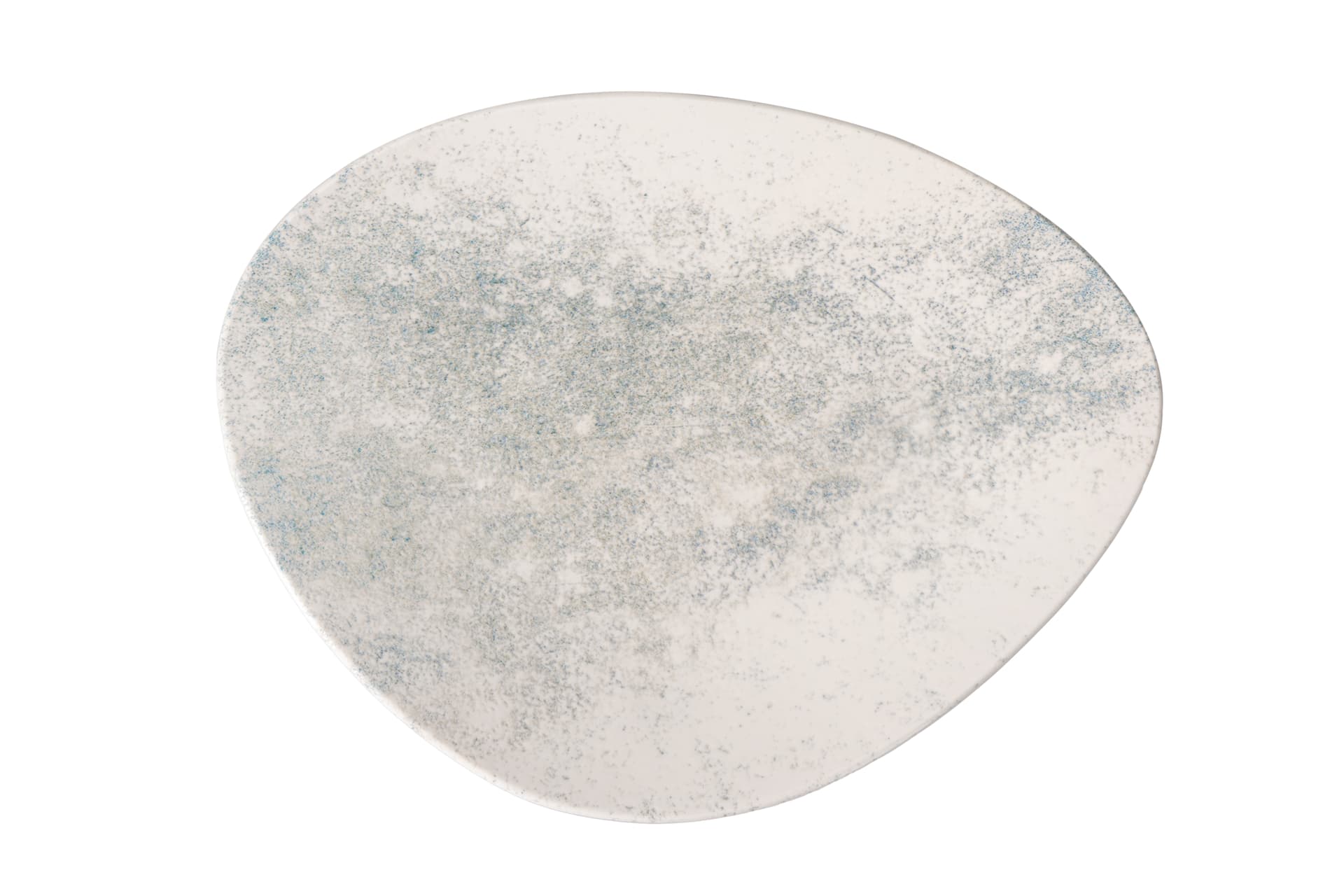 Smoky Matte Blue Triangular Flat Plate 28cm