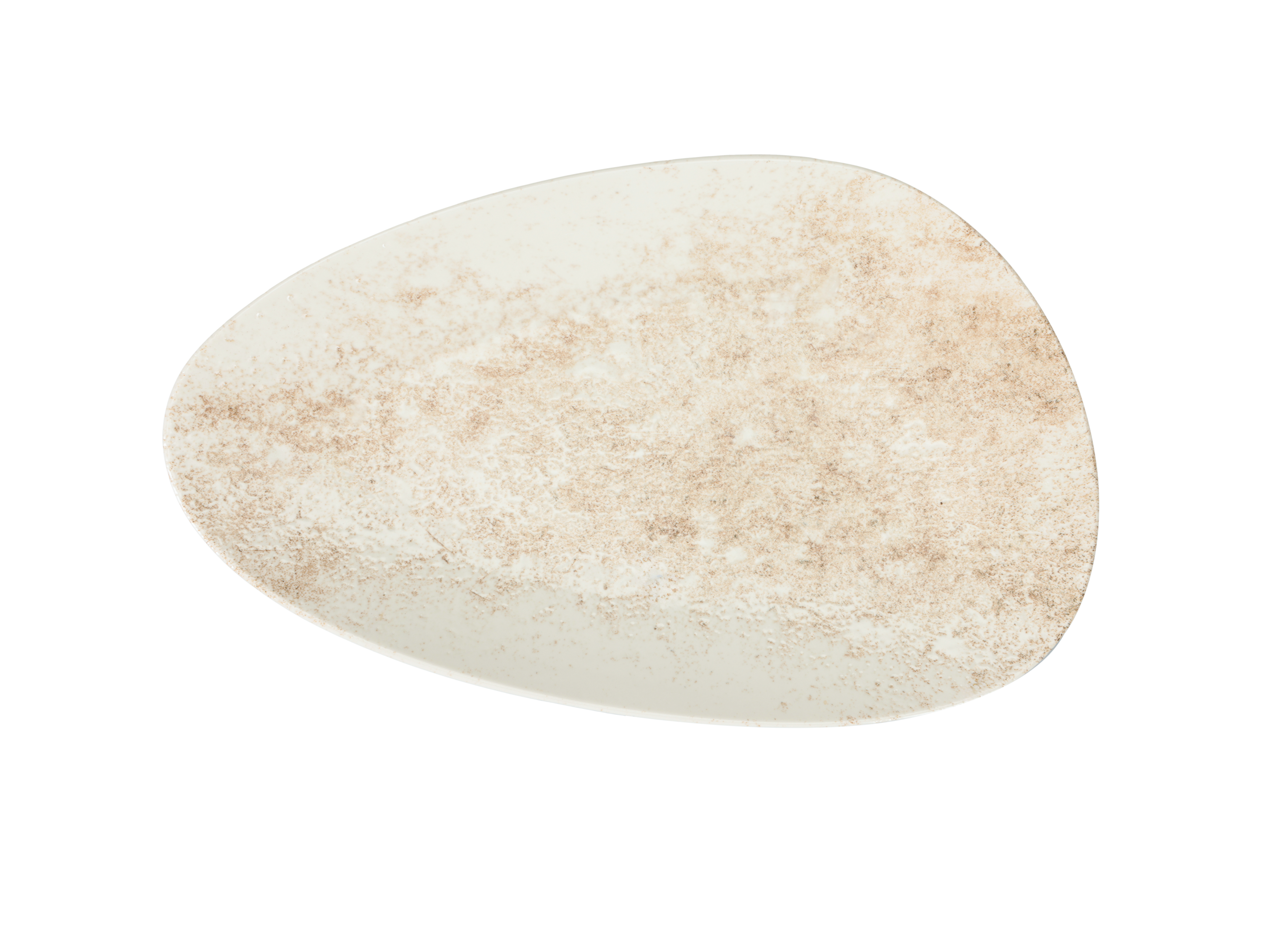 Smoky Matte Brown Triangular Oval Plate 37cm