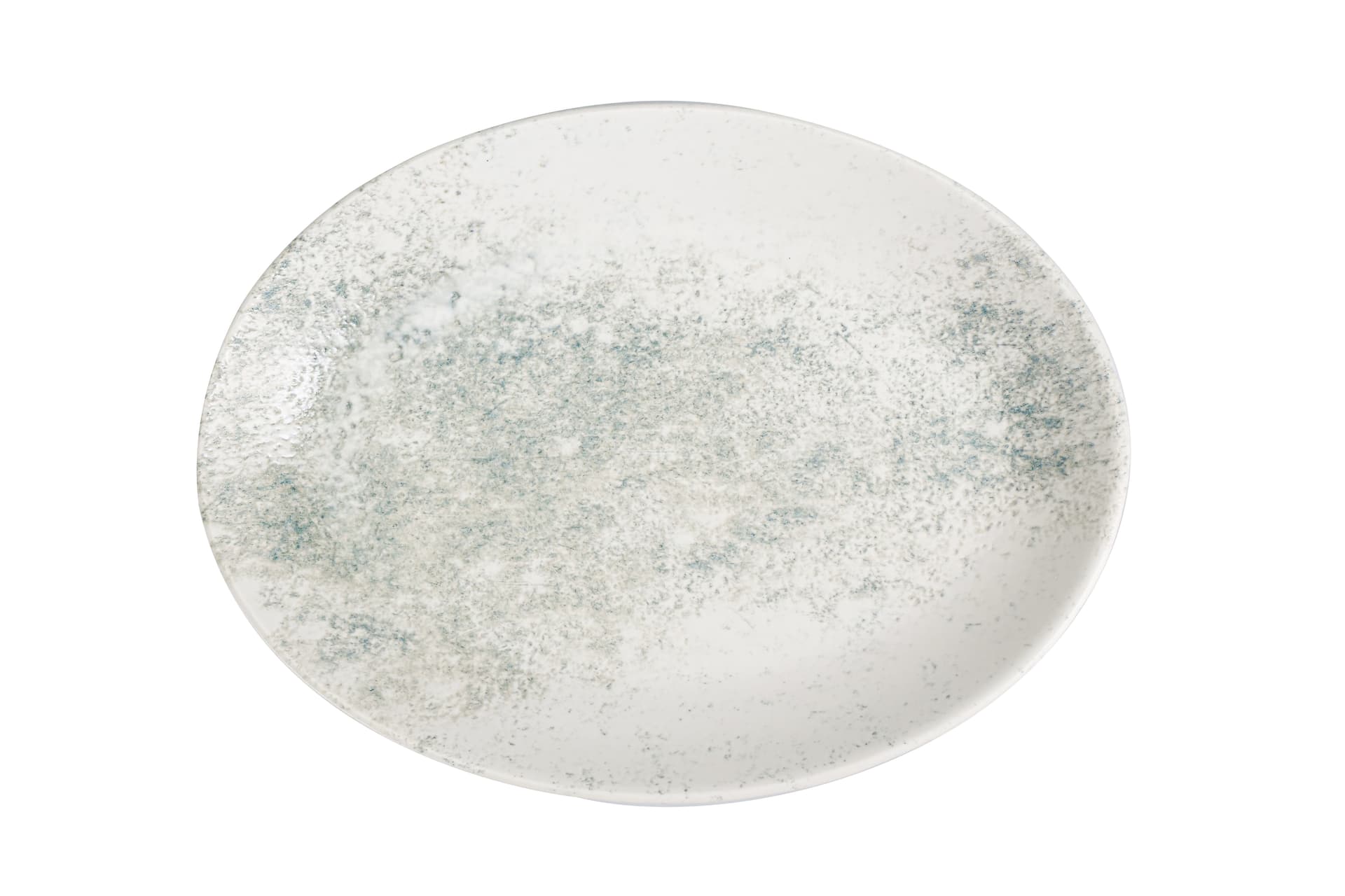 Smoky Matte Blue Oval Plate 36 cm