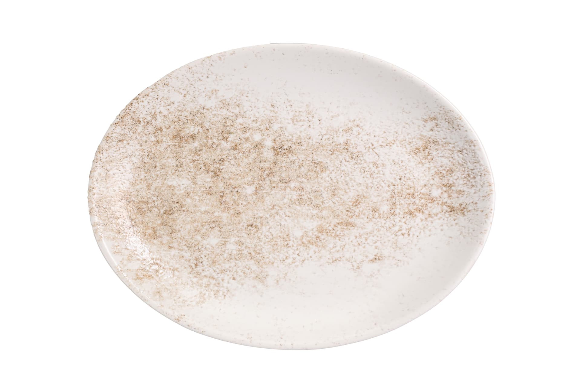 Smoky Matte Brown Oval Plate 36 cm