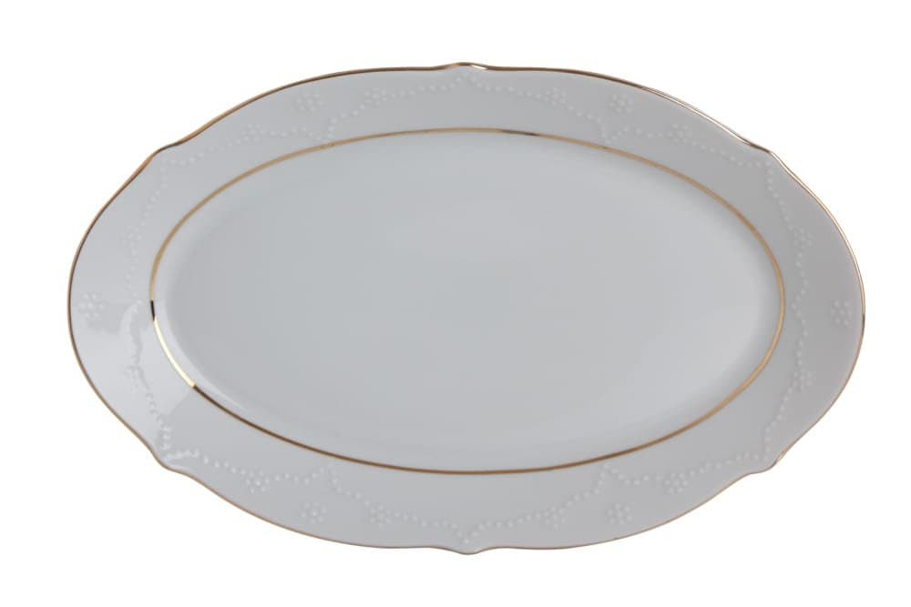 Porland Queen Altın Yaldız Kayık Tabak 36cm