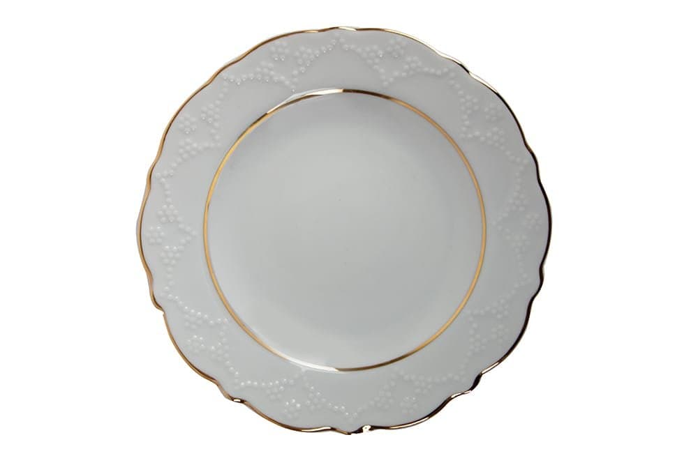 Porland Queen Altın Yaldız Düz Tabak 16cm