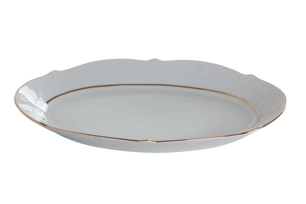 Porland Queen Altın Yaldız Kayık Tabak 24cm 2 adet