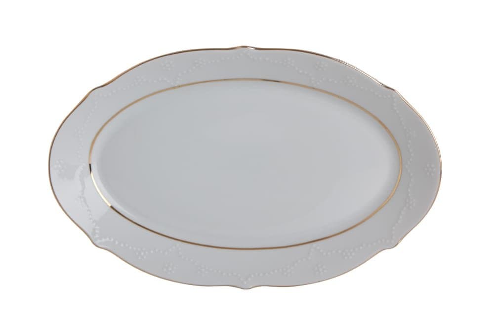 Porland Queen Altın Yaldız Kayık Tabak 30cm