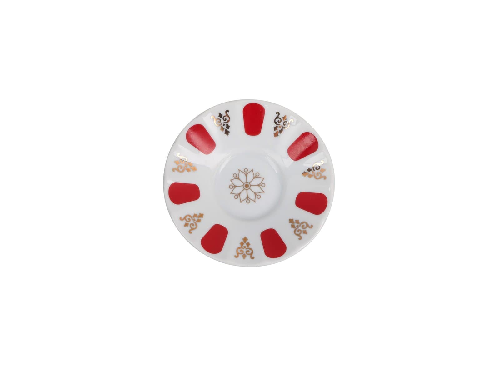 Porland Kırmızı Yaldız Ergonomik Çay Tabağı 12cm