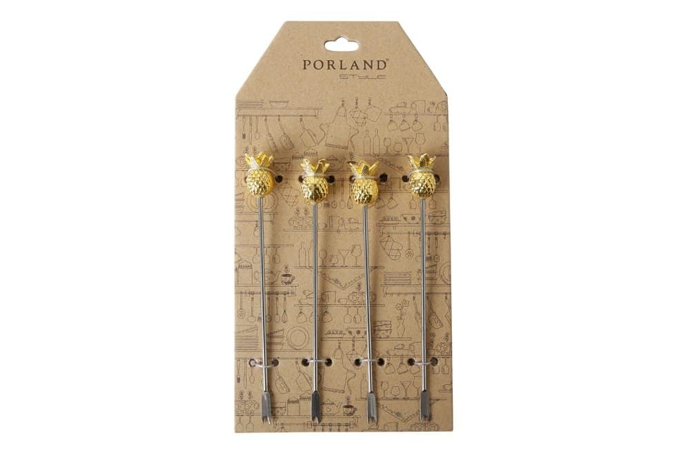 Porland Shiraz Ananas 4 Adet Beverage Çatalı 12 cm