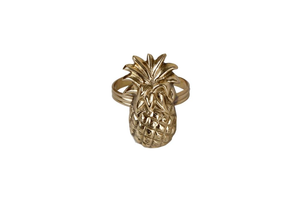 Porland Pineapple Altın Peçete Halkası