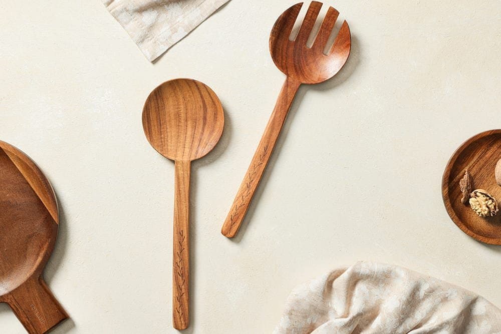 Porland Woodflower Akasya 2li Salata Servis Seti
