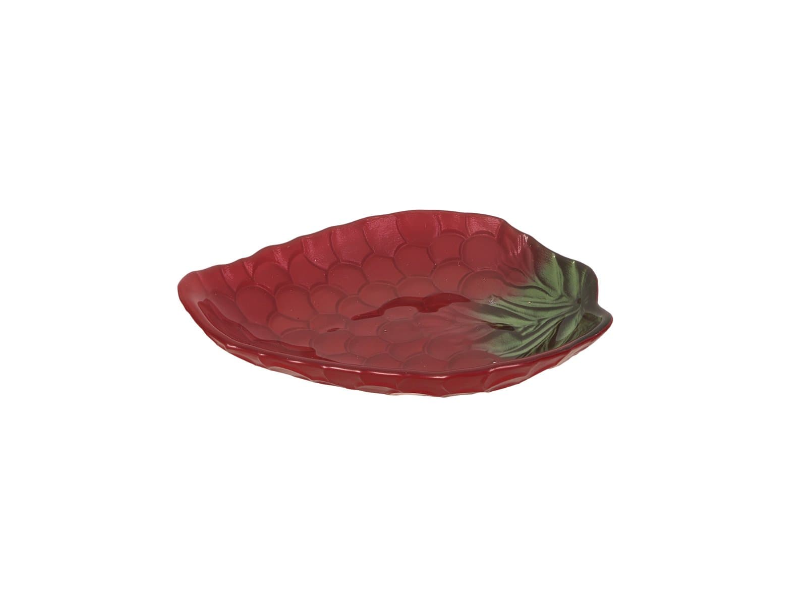 Porland Üzüm Cam Çerezlik Bordo-Yeşil 16cm