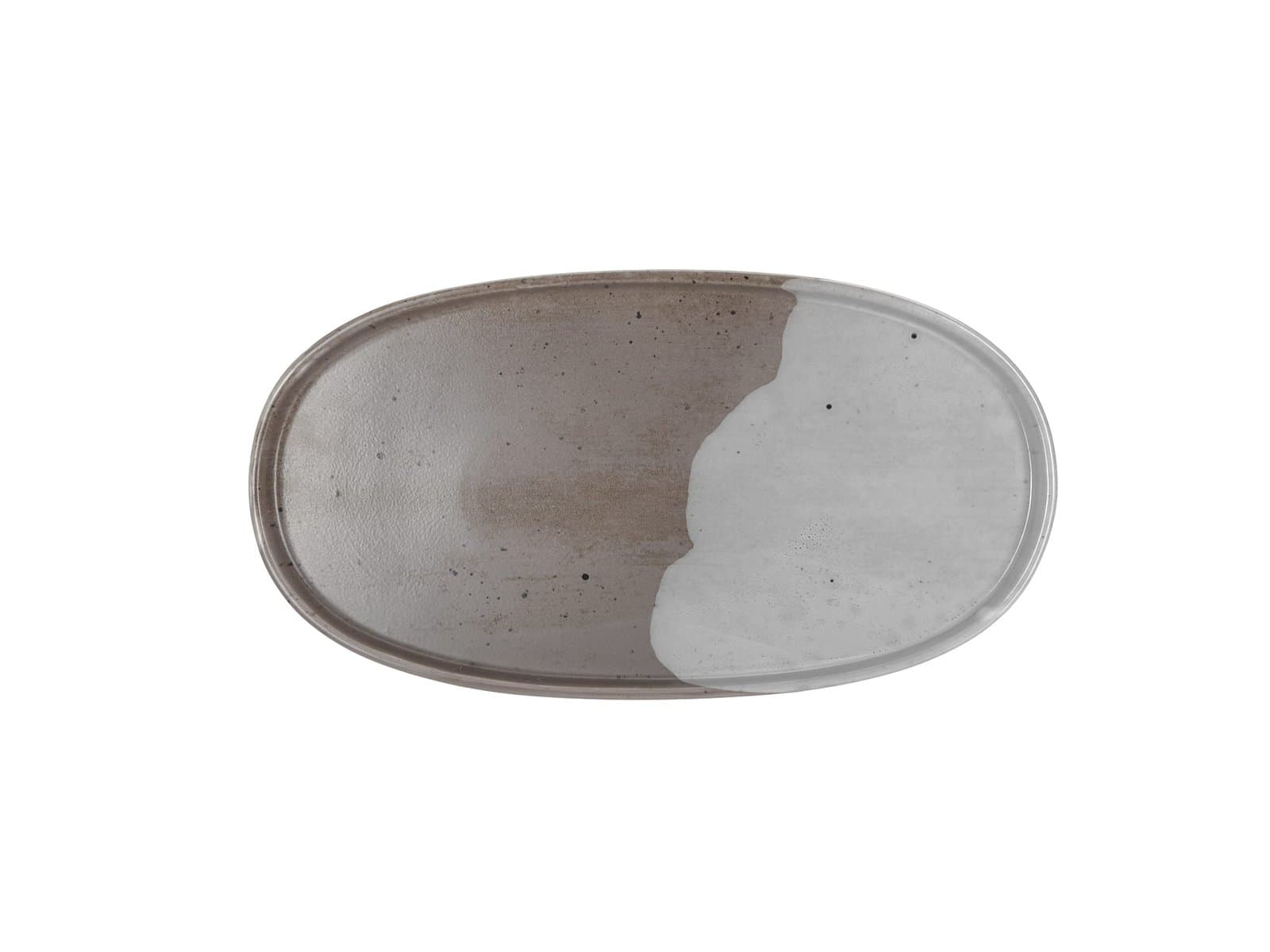 Porland Stoneware Silente Black Kayık Tabak 34cm
