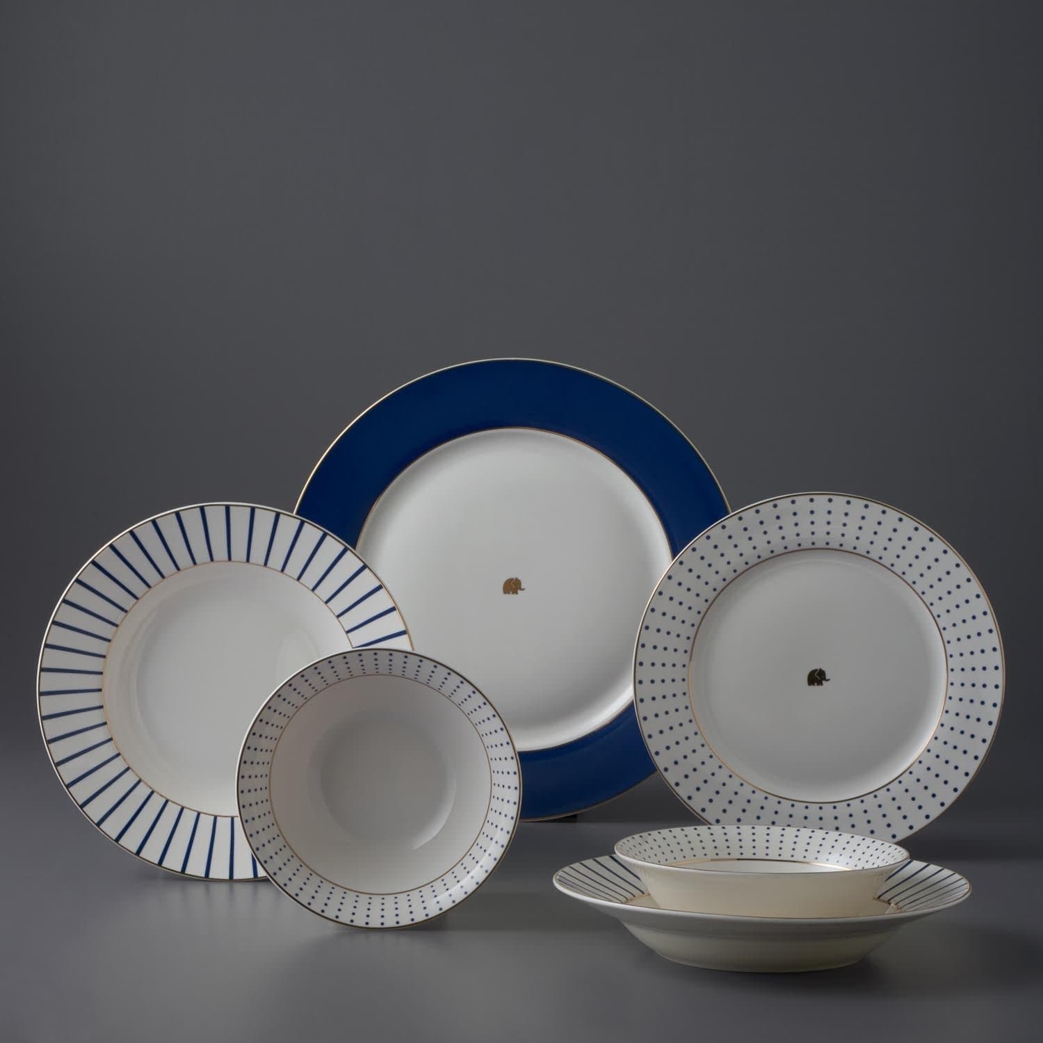 Jumbo Navy 24 Parça 6 Kişilik Yemek Takımı Mavi