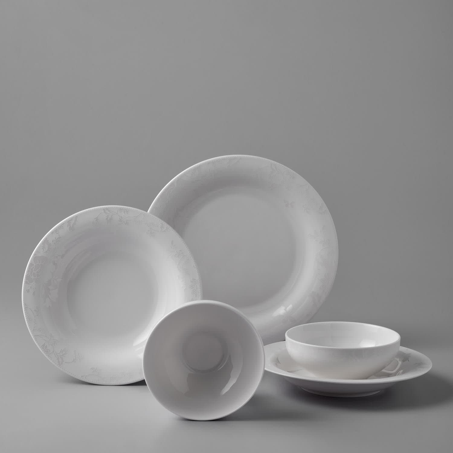 Jumbo Lily 24 Parça 6 Kişilik Bone Yemek Takımı