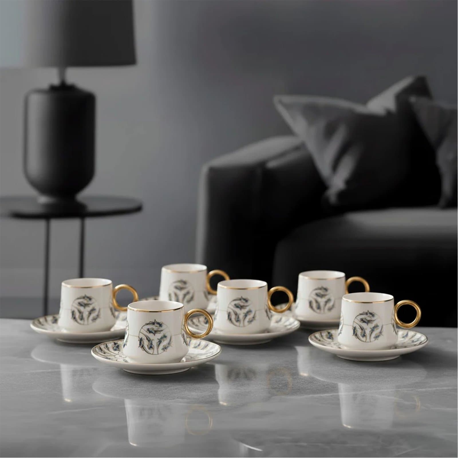 Jumbo Grace Gold 6 Kişilik Kahve Fincan Takımı