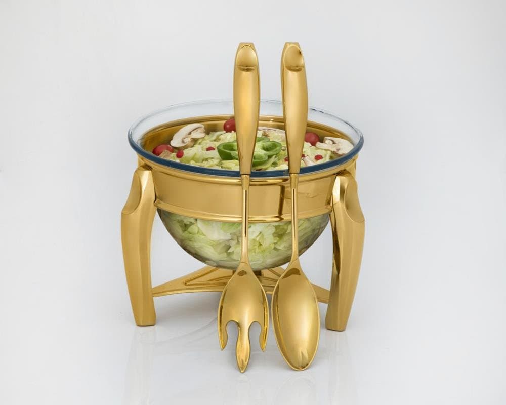 SALATA SERVİS SETİ 3 LT. GOLD