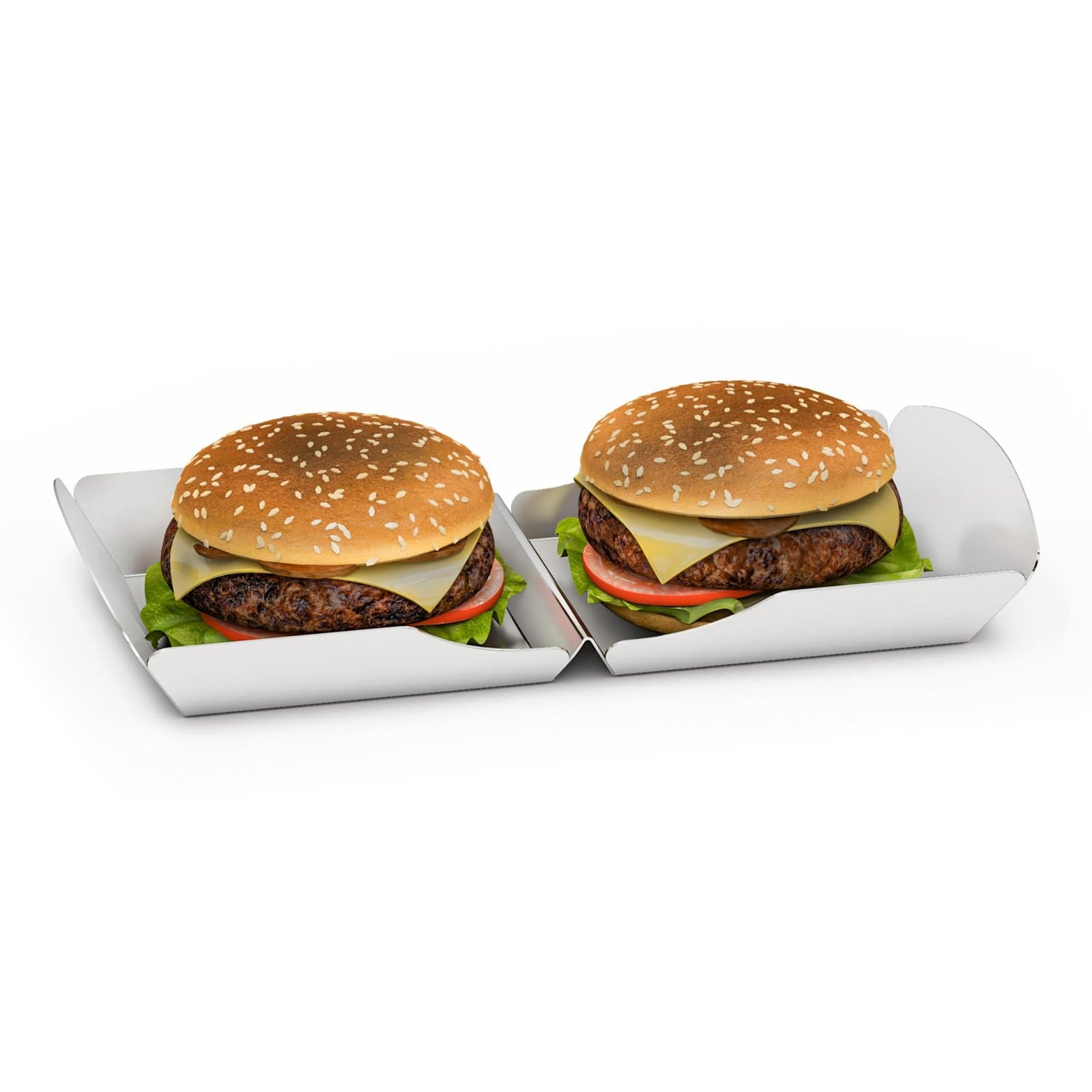 HAMBURGER TEPSİSİ 2 HAZNELİ SATİNE