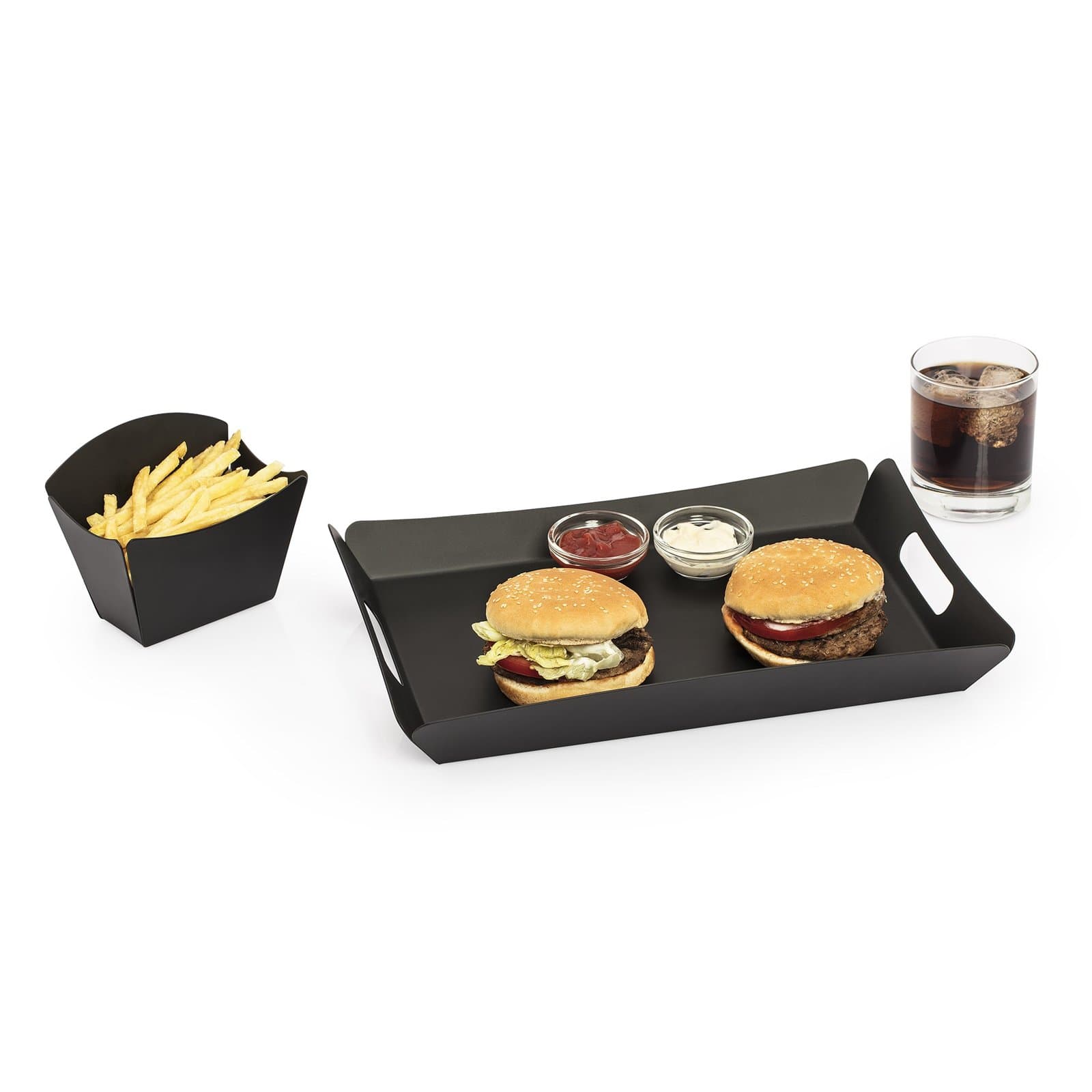 HAMBURGER TEPSİSİ SİYAH STATİK