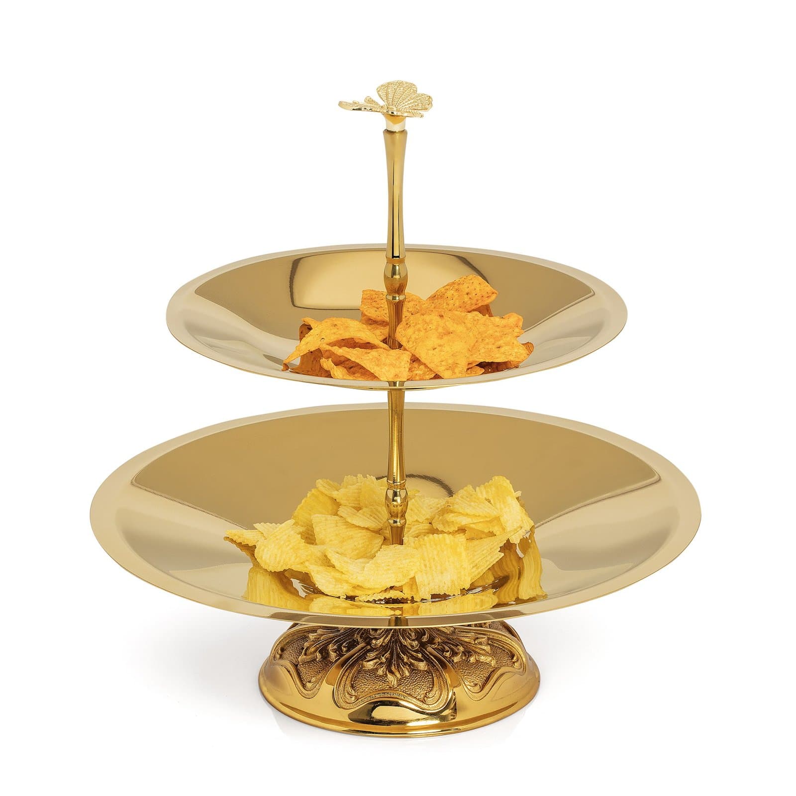 KONİK GOLD KASE KELEBEK KULP 2 KATLI TAÇ AYAK