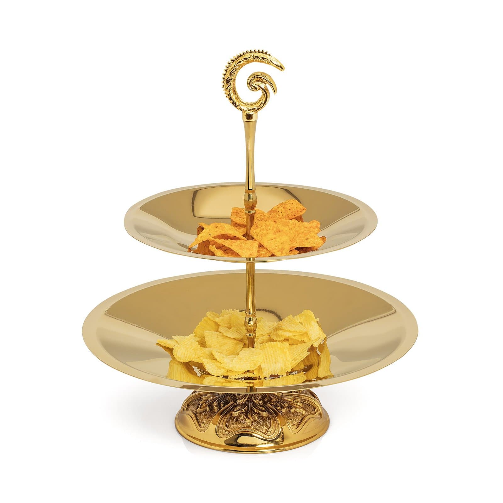 KONİK GOLD KASE DENİZ KABUĞU KULP 2 KATLI TAÇ AYAK