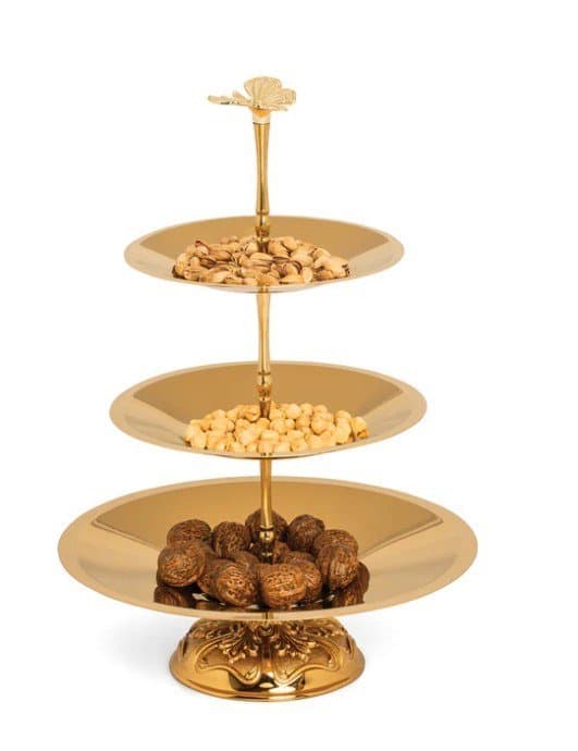 KONİK GOLD KASE KELEBEK KULP 3 KATLI TAÇ AYAK