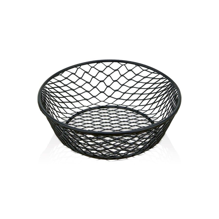 Yuvarlak Sunumluk Tel Sepet - Siyah Ø 16 cm