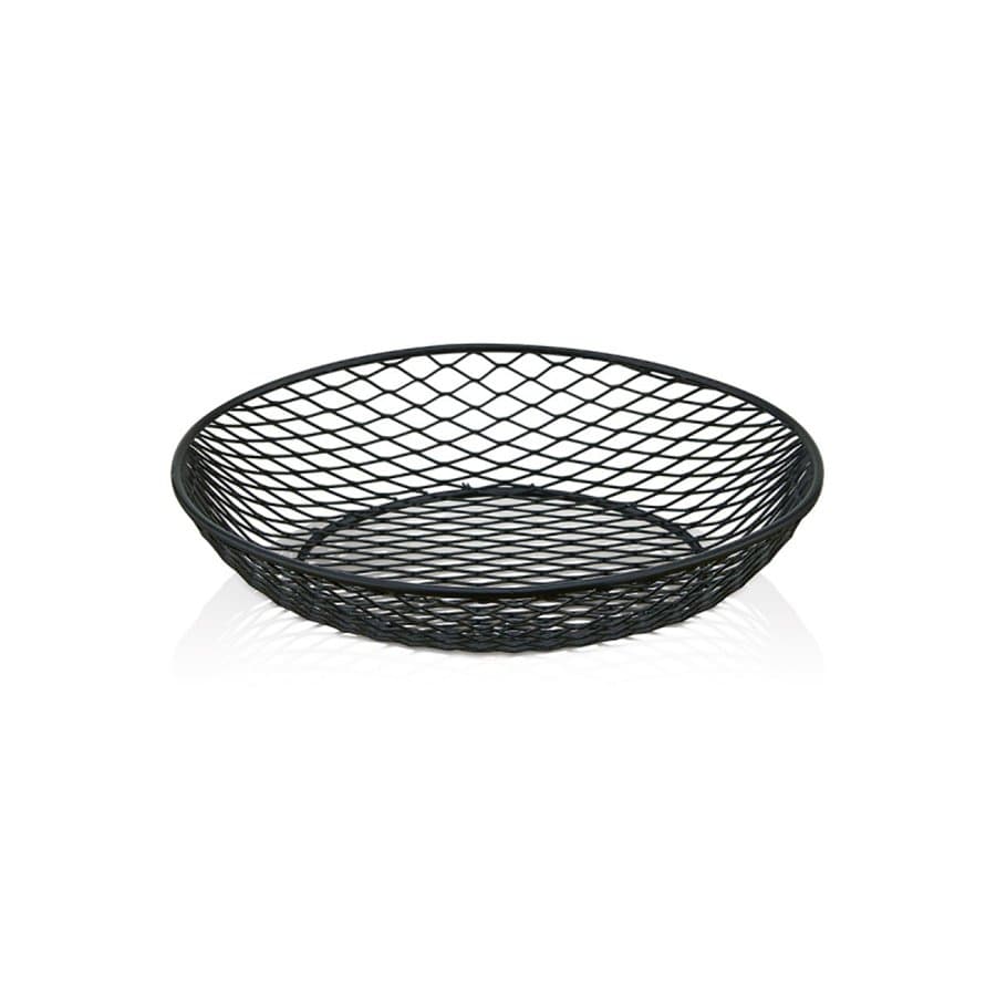 Oval Sunumluk Tel Sepet - Siyah 28X20X6 cm