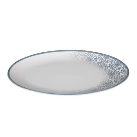 Kütahya Porselen Bone Coral 32cm. Kayık Tabak Mat Dg-860 Kratos