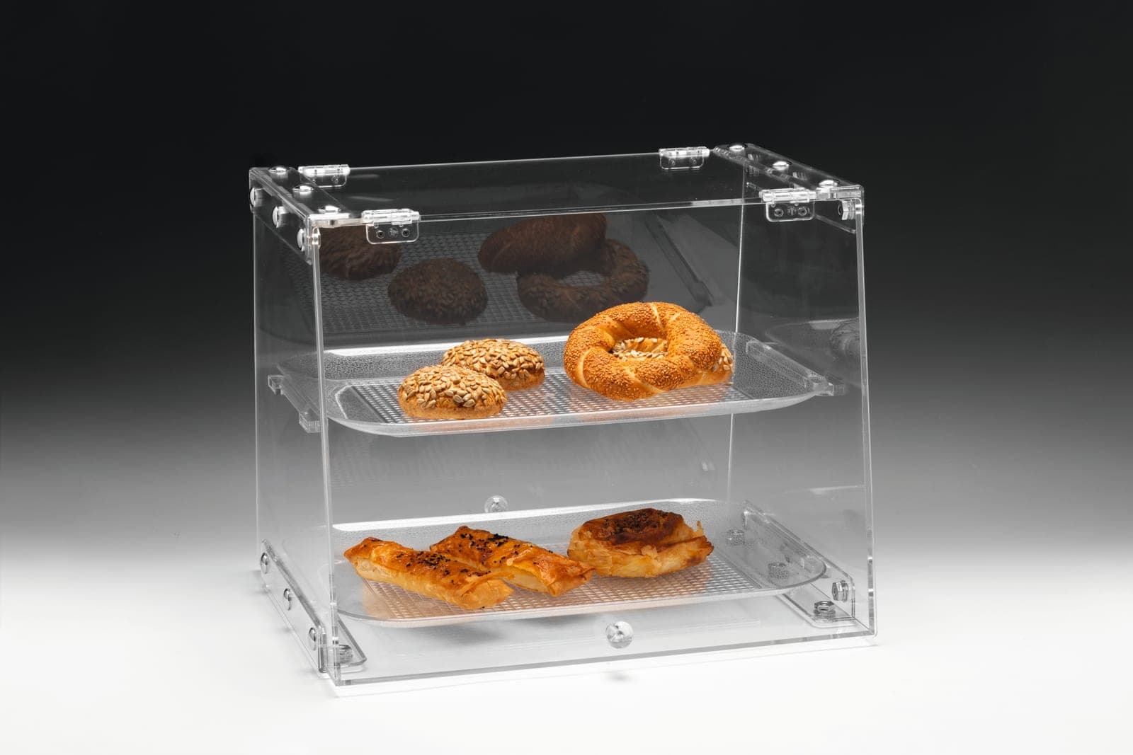 POLYCARBONAT TEPSİLİ TEŞHİR STANDI 40 x 36 cm