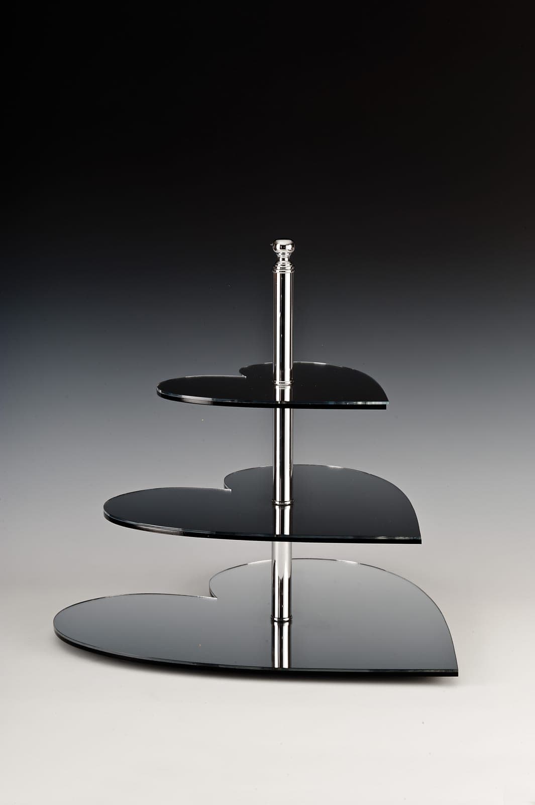 AYNALI TEŞHİR STANDI / KALP Ø 20, 30, 40 x H: 45 cm