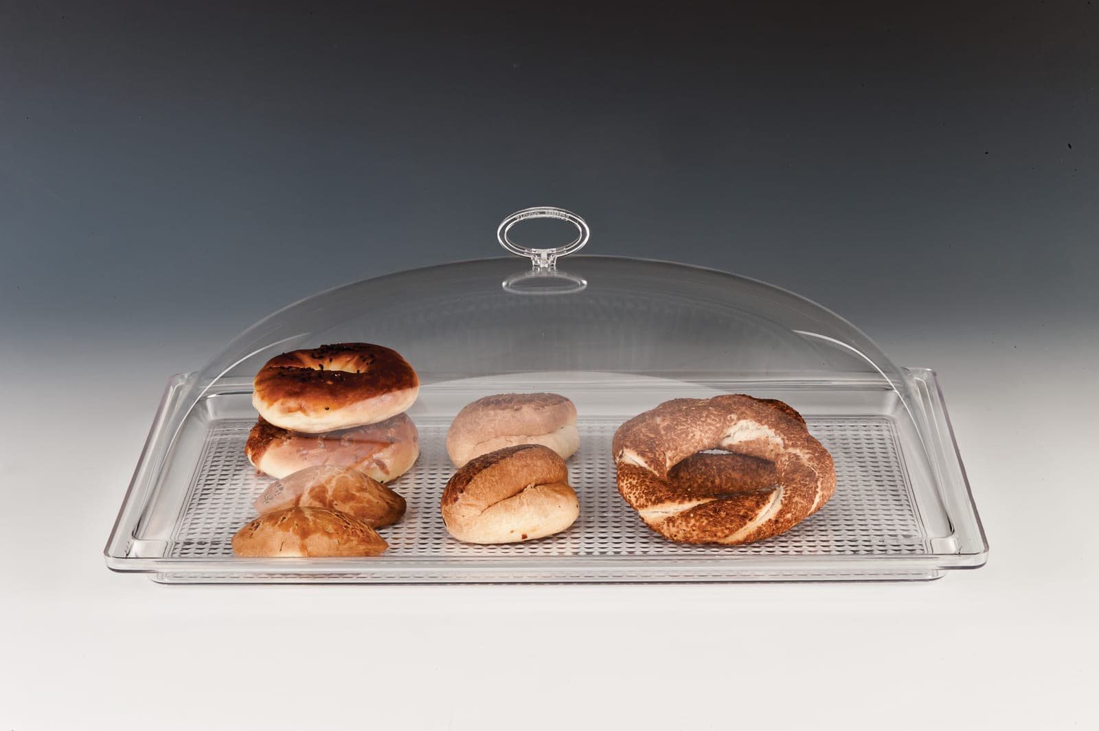 POLYCARBONAT TEPSİLİ MUHAFAZA KABI / BÜYÜK 35 x 55 x H: 17 cm