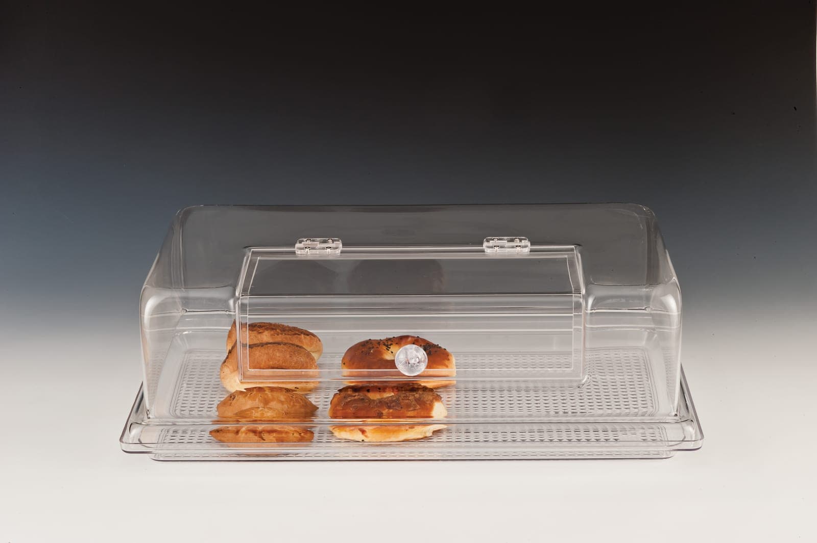 POLYCARBONAT TEPSİLİ MUHAFAZA KABI / GN 1/1 35 x 55 x H: 16 cm
