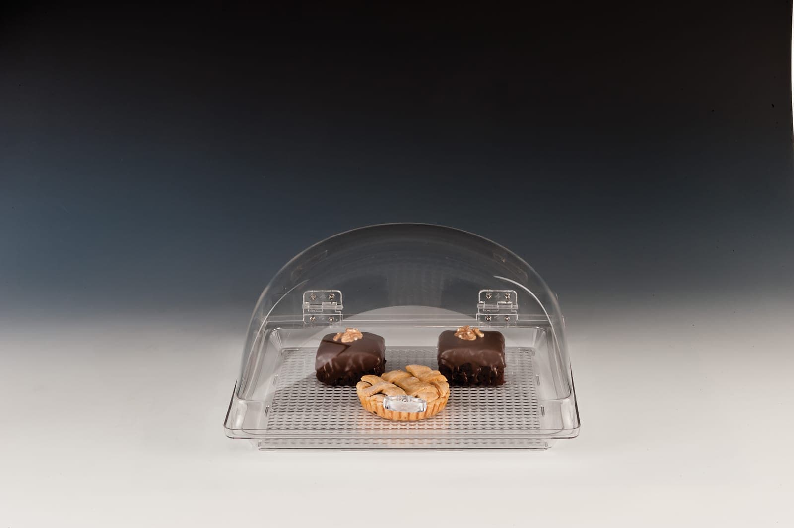 POLYCARBONAT TEPSİLİ MUHAFAZA KABI / KARE 35 x 35 cm