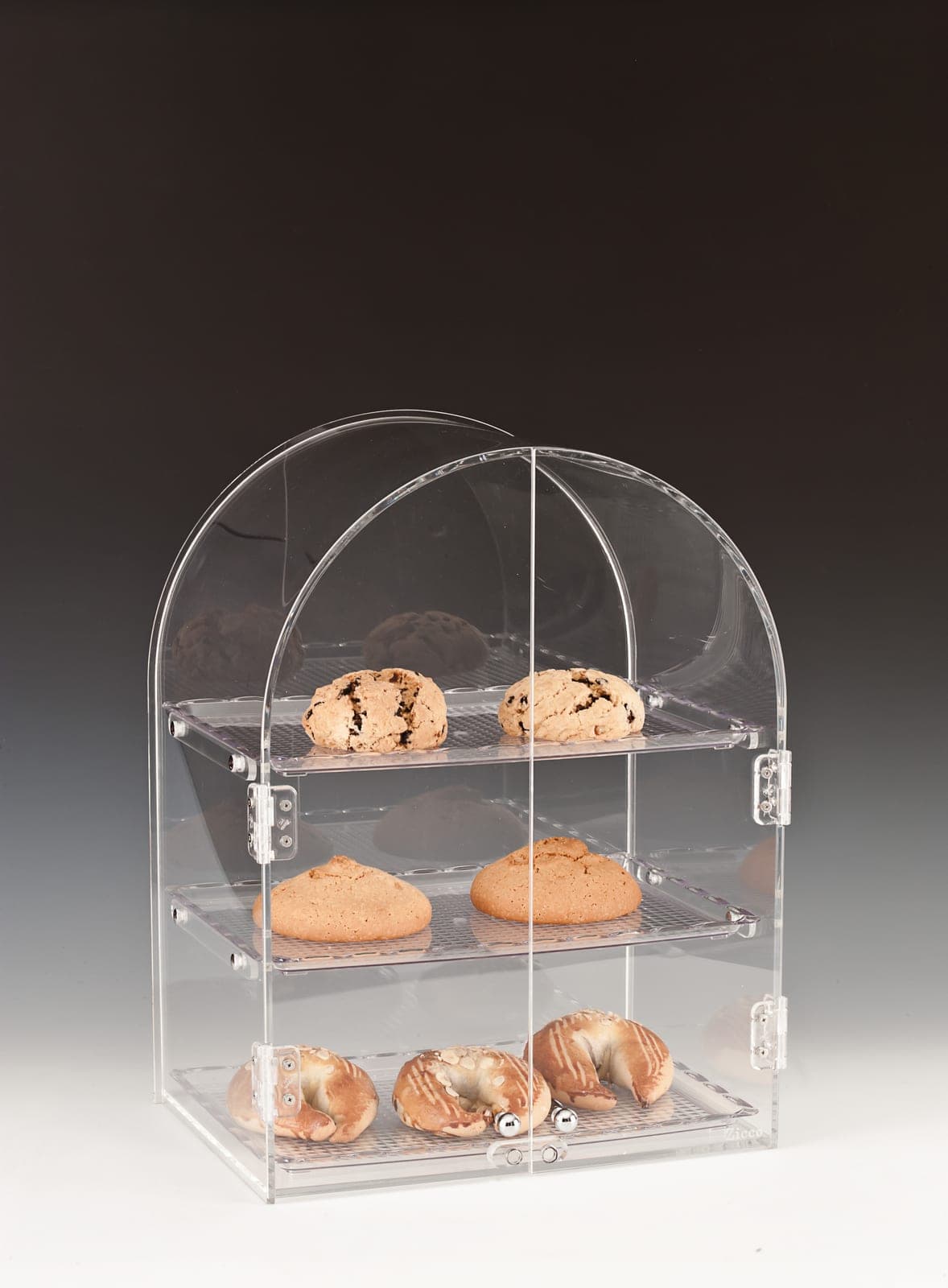 POLYCARBONAT TEPSİLİ TEŞHİR STANDI 34.5 x 24 x H: 45,5 cm