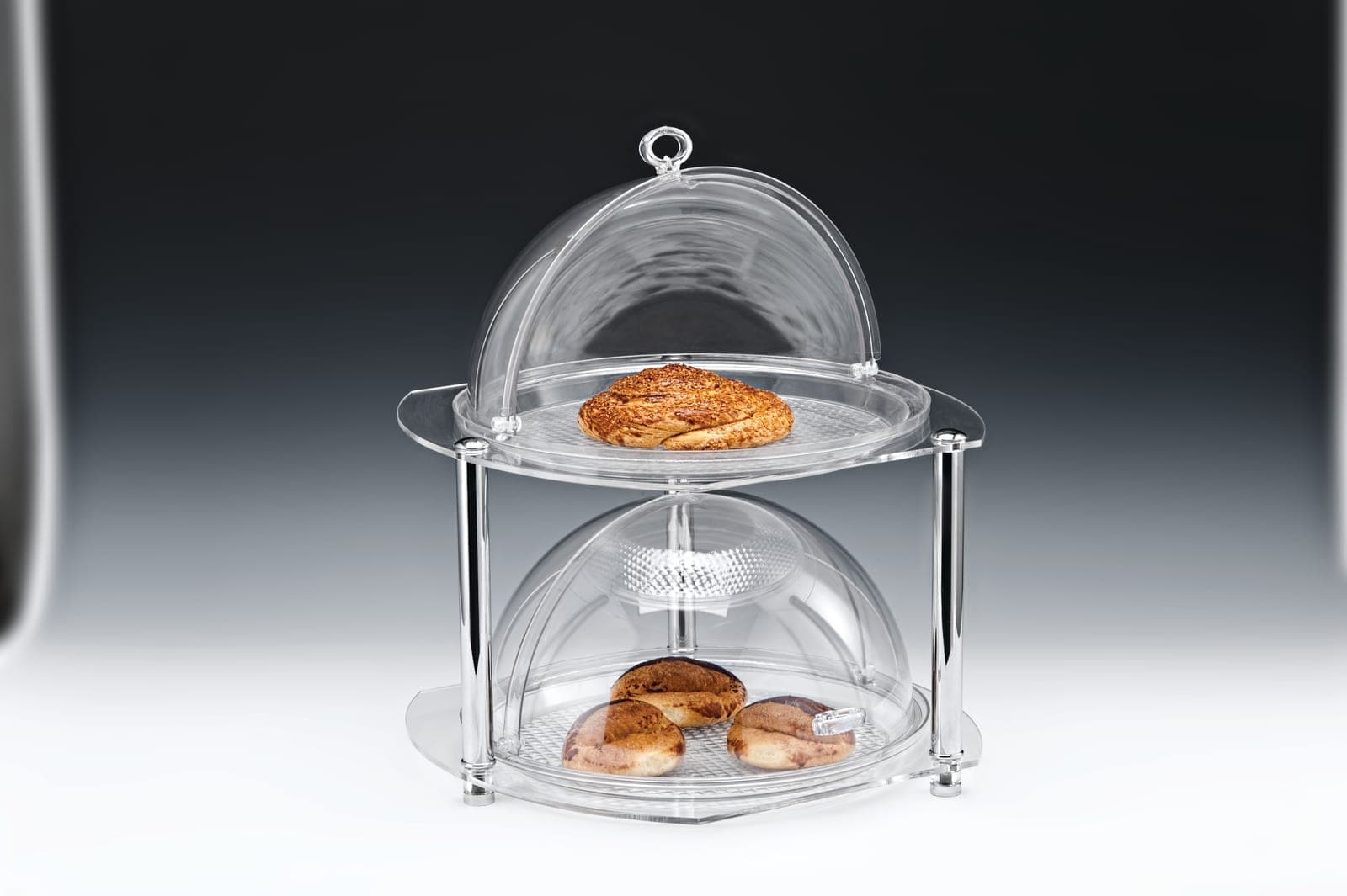POLYCARBONAT FANUSLU TEŞHİR STANDI / KÜÇÜK 38 x 39 x H: 44 cm