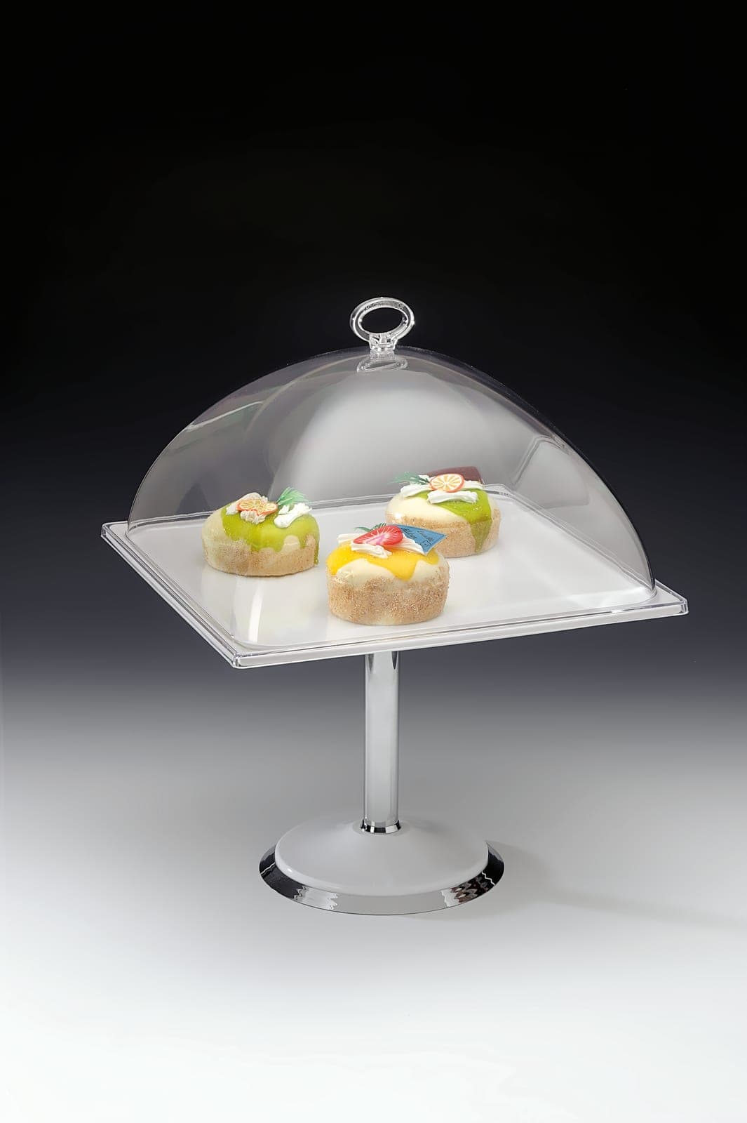 POLYCARBONAT KAPAKLI MELAMİN ALTLI FANUS - 3Q X 30 x H: 37 cm