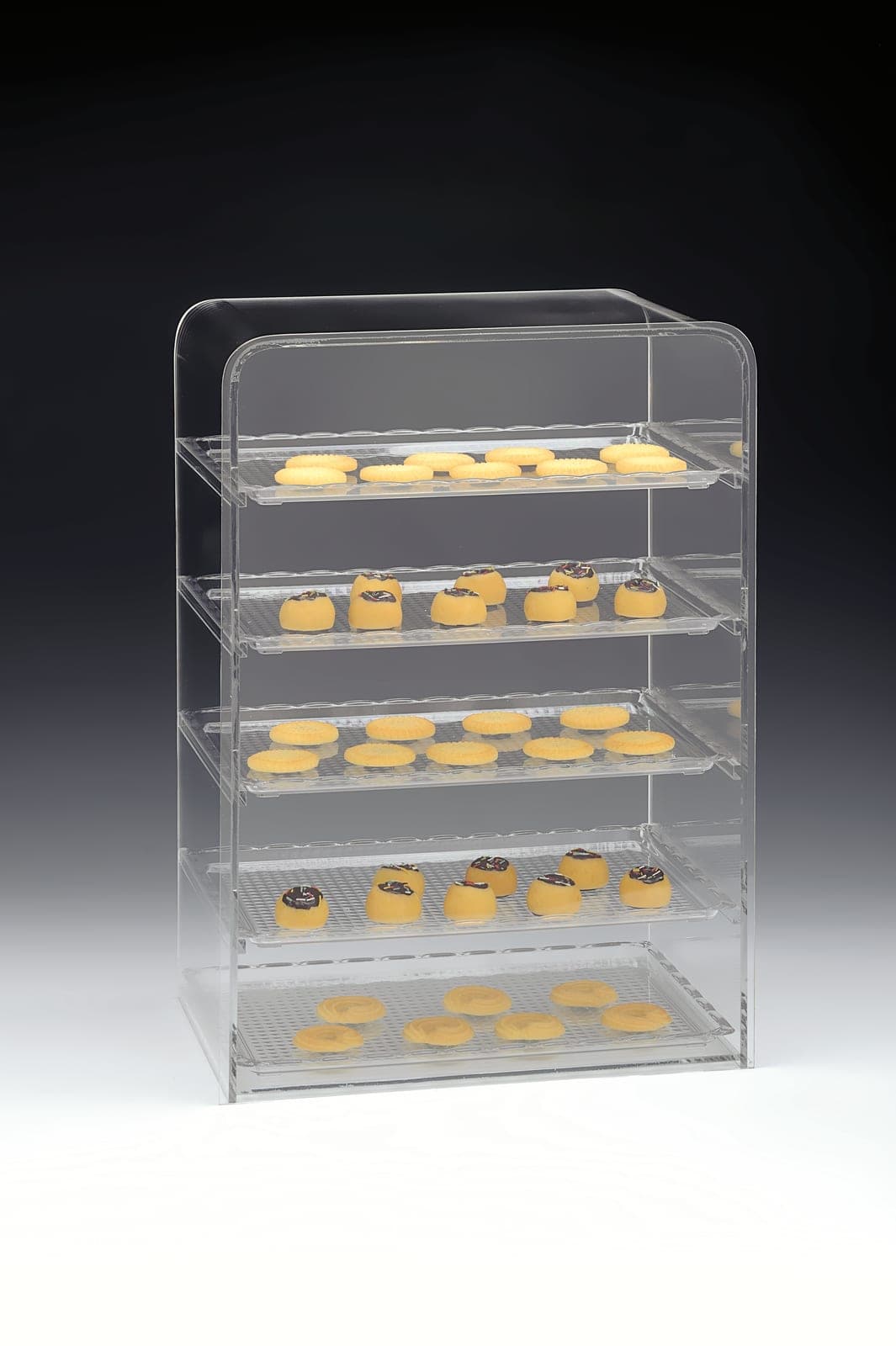 POLYCARBONAT TEPSİLİ TEŞHİR STANDI 33,5 x 24 x H: 49 cm