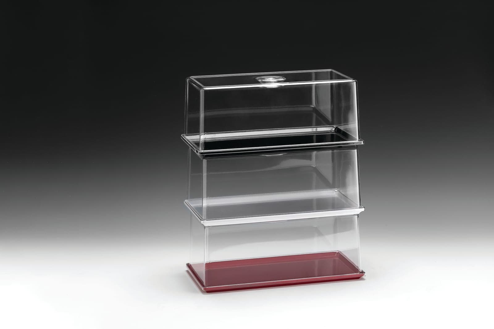 MELAMİN ALTLI, POLYCARBONAT KAPAKLI FANUS 18 x 35 x H: 14,5 cm