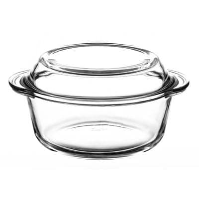 59003 Borcam Heat-resistant Ovenware Round Casserole Dish with Lid 2175 Cc