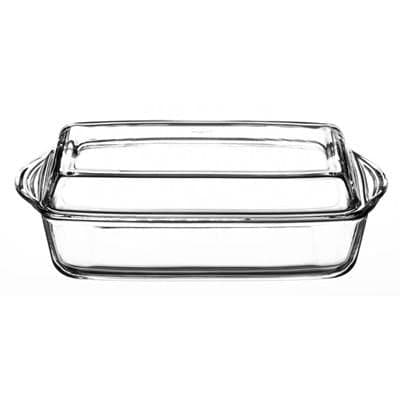 59010 Borcam Heat-resistant Ovenware Rectangular Casserole Dish with Lid 2750 Cc